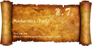 Madarasi Teó névjegykártya